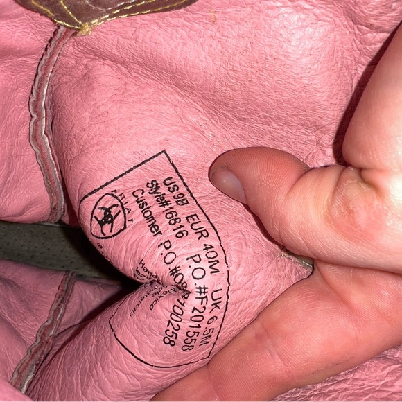 ARIAT Leather Western Boots 9 B Pull On Wine Taupe Square Toe - Picture 7 of 7